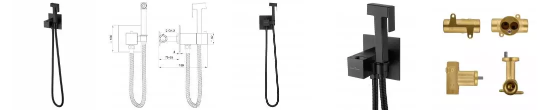 Смеситель с гигиеническим душем и термостатом встраиваемый WONZON & WOGHAND, Черный матовый (WW-88829910-MB) · без серии, Wonzon & Woghand, WW-88829910-MB Смеситель с гигиеническим душем и термостатом встраиваемый WONZON & WOGHAND, Черный матовый (WW-88829910-MB) · без серии, Wonzon & Woghand, WW-88829910-MB