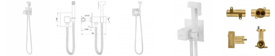 Смеситель с гигиеническим душем и термостатом, встраиваемый WONZON & WOGHAND, Белый матовый (WW-88829910-MW) · без серии, Wonzon & Woghand, WW-88829910-MW Смеситель с гигиеническим душем и термостатом, встраиваемый WONZON & WOGHAND, Белый матовый (WW-88829910-MW) · без серии, Wonzon & Woghand, WW-88829910-MW