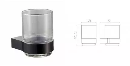 Стакан для зубных щеток с держателем WONZON & WOGHAND CARBON, Чёрный (WW-7721) · Carbon, Wonzon & Woghand, WW-7721