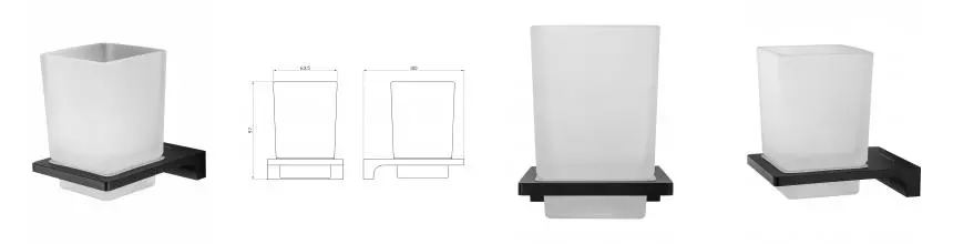 Стакан для зубных щеток с держателем WONZON & WOGHAND ECLIPSE, Чёрный (WW-9121-BL) · Eclipse, Wonzon & Woghand, WW-9121-BL