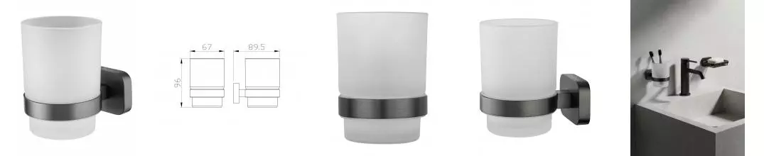 Стакан для зубных щеток с держателем WONZON & WOGHAND GRAFFITY, Тёмный графит (WW-9321-BGM) · Graffity, Wonzon & Woghand, WW-9321-BGM