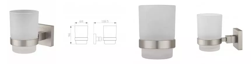 Стакан для зубных щеток с держателем WONZON & WOGHAND POLO, Брашированный никель (WW-8921-BN) · Polo, Wonzon & Woghand, WW-8921-BN