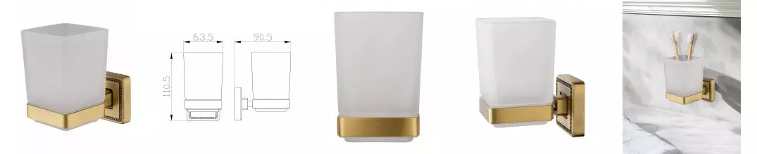 Стакан для зубных щеток с держателем WONZON & WOGHAND ROMA, Бронза (WW-7221) · Roma, Wonzon & Woghand, WW-7221