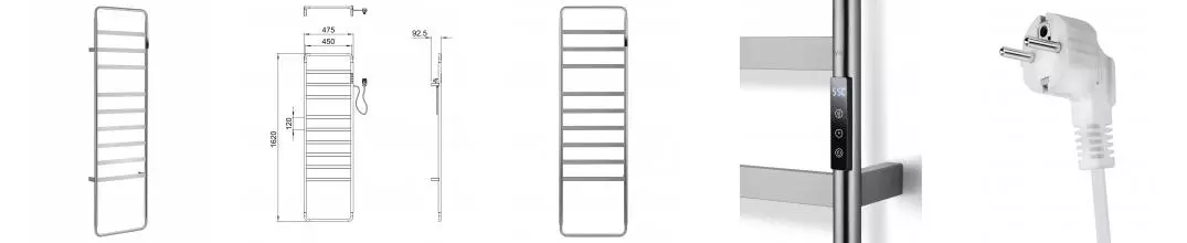 Полотенцесушитель электрический WONZON & WOGHAND DUSSELDORF, Брашированный никель (WW-A204-BR) · Dusseldorf, Wonzon & Woghand, WW-A204-BR