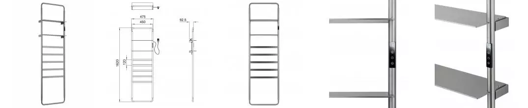 Полотенцесушитель электрический WONZON & WOGHAND DUSSELDORF, Брашированный никель (WW-A205-BR) · Dusseldorf, Wonzon & Woghand, WW-A205-BR