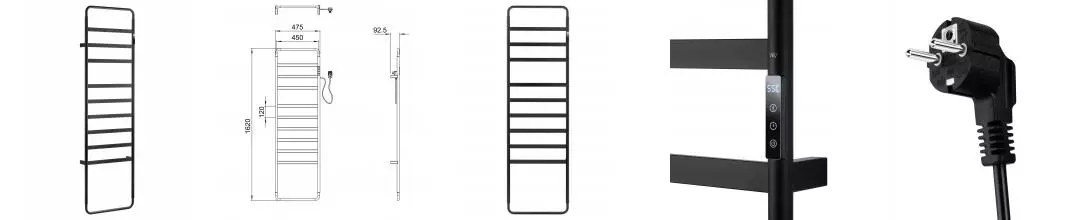 Полотенцесушитель электрический WONZON & WOGHAND DUSSELDORF, Черный матовый (WW-A204-MB) · Dusseldorf, Wonzon & Woghand, WW-A204-MB