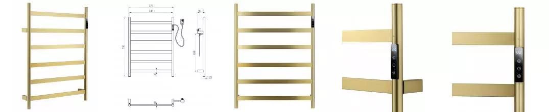 Полотенцесушитель электрический WONZON & WOGHAND ESSEN, Брашированное золото (WW-A405-BG) · Essen, Wonzon & Woghand, WW-A405-BG