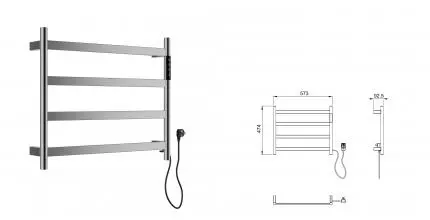 Полотенцесушитель электрический WONZON & WOGHAND ESSEN, Брашированный никель (WW-A404-BR) · Essen, Wonzon & Woghand, WW-A404-BR