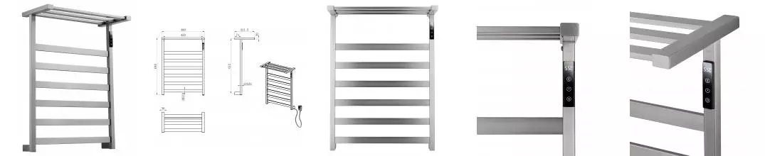 Полотенцесушитель электрический WONZON & WOGHAND FRANKFURT, Брашированный никель (WW-A1026-BR) · Wonzon & Woghand, WW-A1026-BR