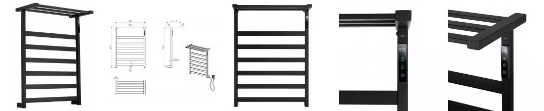 Полотенцесушитель электрический WONZON & WOGHAND FRANKFURT, Черный матовый (WW-A1026-MB) · Wonzon & Woghand, WW-A1026-MB