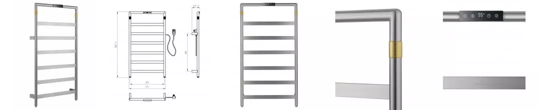 Полотенцесушитель электрический WONZON & WOGHAND KOLN, Брашированный никель (WW-A6016-BR) · Koln, Wonzon & Woghand, WW-A6016-BR