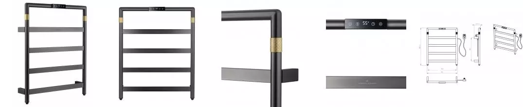 Полотенцесушитель электрический WONZON & WOGHAND KOLN, Темный графит (WW-A6014-GM) · Koln, Wonzon & Woghand, WW-A6014-GM