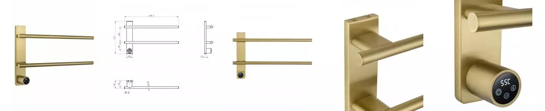 Полотенцесушитель электрический WONZON & WOGHAND NURNBERG, Брашированное золото (WW-AL342-BG) · Wonzon & Woghand, WW-AL342-BG