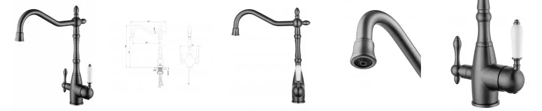 Смеситель для кухни c подключением фильтра WONZON & WOGHAND, Темный графит (WW-88458006-BGM) · без серии, Wonzon & Woghand, WW-88458006-BGM