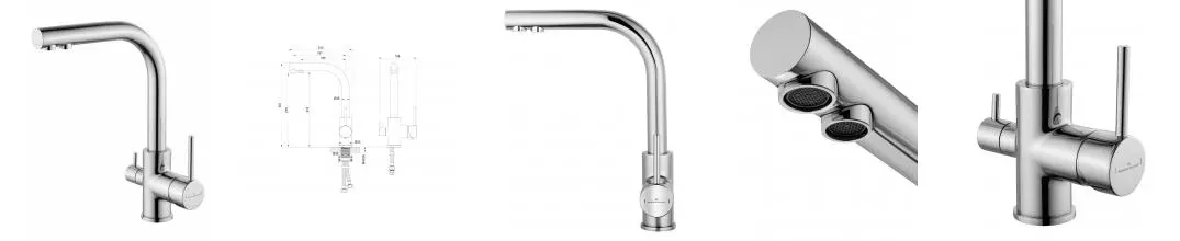 Смеситель для кухни c подключением фильтра WONZON & WOGHAND, Хром (WW-88458005-CR) · без серии, Wonzon & Woghand, WW-88458005-CR