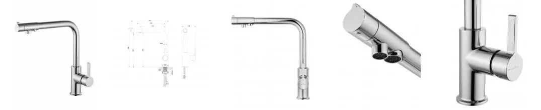 Смеситель для кухни c подключением фильтра WONZON & WOGHAND, Хром (WW-88458008-CR) · без серии, Wonzon & Woghand, WW-88458008-CR