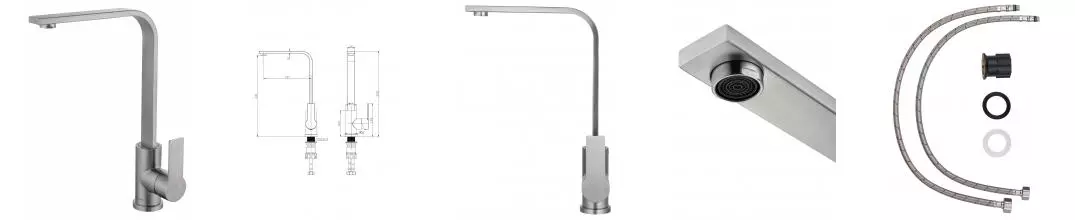 Смеситель для кухни WONZON & WOGHAND,  Брашированный никель (WW-AE4550-BS) · без серии, Wonzon & Woghand, WW-AE4550-BS