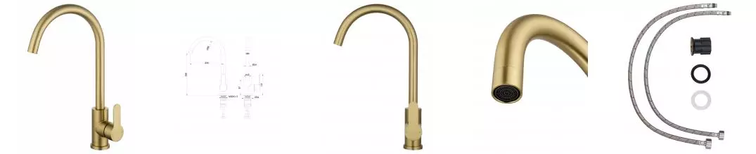 Смеситель для кухни WONZON & WOGHAND, Брашированное золото (WW-AE4554-BG) · без серии, Wonzon & Woghand, WW-AE4554-BG Смеситель для кухни WONZON & WOGHAND, Брашированное золото (WW-AE4554-BG) · без серии, Wonzon & Woghand, WW-AE4554-BG