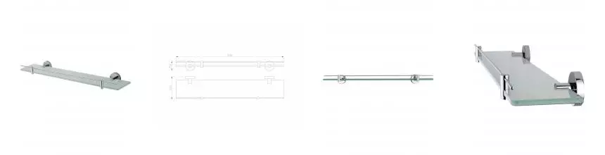 Стеклянная полка для ванной WONZON & WOGHAND EASY, Хром (WW-8127) · Easy, Wonzon & Woghand, WW-8127