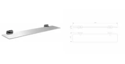 Стеклянная полка для ванной WONZON & WOGHAND GRAFFITY, Тёмный графит (WW-9327-BGM) · Graffity, Wonzon & Woghand, WW-9327-BGM