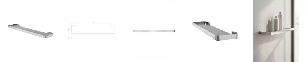 Стеклянная полка для ванной WONZON & WOGHAND LOTTE, Хром (WW-8327A) · Wonzon & Woghand, WW-8327A