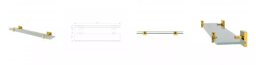 Стеклянная полка для ванной WONZON & WOGHAND POLO, Тёмное золото (WW-8927-DG) · Polo, Wonzon & Woghand, WW-8927-DG