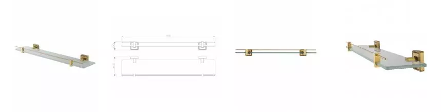 Стеклянная полка для ванной WONZON & WOGHAND ROMA, Бронза (WW-7227) · Roma, Wonzon & Woghand, WW-7227
