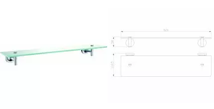 Стеклянная полка для ванной WONZON & WOGHAND SIMPLE, Хром (WW-6527) · Simple, Wonzon & Woghand, WW-6527