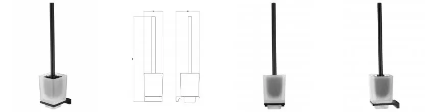 Туалетный ершик в комплекте WONZON & WOGHAND ECLIPSE, Чёрный (WW-9129-BL) · Eclipse, Wonzon & Woghand, WW-9129-BL