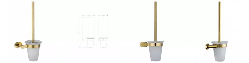 Туалетный ершик в комплекте WONZON & WOGHAND FIRST, Глянцевое золото (WW-8429-LG) · First, Wonzon & Woghand, WW-8429-LG