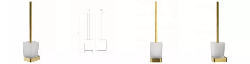 Туалетный ершик в комплекте WONZON & WOGHAND LOTTE, Брашированное золото (WW-8329-BG) · Wonzon & Woghand, WW-8329-BG