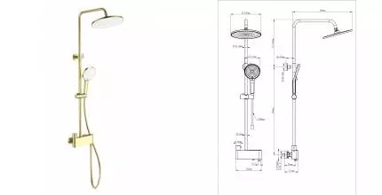 Душевая система с термостатом WONZON & WOGHAND MUSE Corno, Брашированное золото (WW-B3110-BG) · Muse, Wonzon & Woghand, WW-B3110-BG Душевая система с термостатом WONZON & WOGHAND MUSE Corno, Брашированное золото (WW-B3110-BG) · Muse, Wonzon & Woghand, WW-B3110-BG
