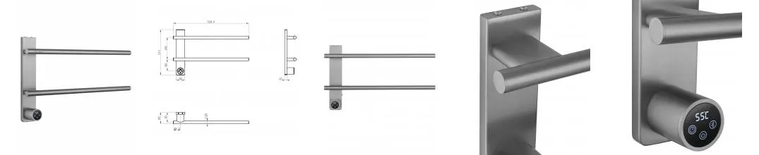 Полотенцесушитель электрический WONZON & WOGHAND NURNBERG, Брашированный никель (WW-AL342-BR) · Wonzon & Woghand, WW-AL342-BR