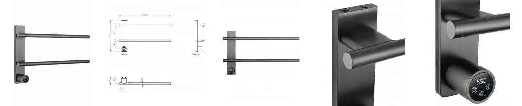 Полотенцесушитель электрический WONZON & WOGHAND NURNBERG, Тёмный графит (WW-AL342-GM) · Wonzon & Woghand, WW-AL342-GM