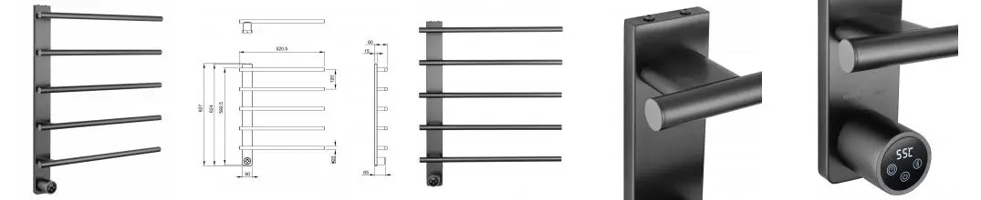 Полотенцесушитель электрический WONZON & WOGHAND NURNBERG, Тёмный графит (WW-AL345-GM) · Wonzon & Woghand, WW-AL345-GM Полотенцесушитель электрический WONZON & WOGHAND NURNBERG, Тёмный графит (WW-AL345-GM) · Wonzon & Woghand, WW-AL345-GM