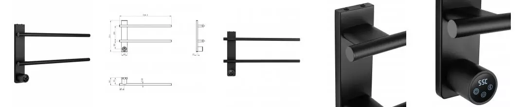 Полотенцесушитель электрический WONZON & WOGHAND NURNBERG, Чёрный матовый (WW-AL342-MB) · Wonzon & Woghand, WW-AL342-MB