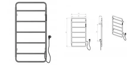 Полотенцесушитель электрический WONZON & WOGHAND WISMAR, Тёмный графит (WW-AL202-GM) · Wonzon & Woghand, WW-AL202-GM