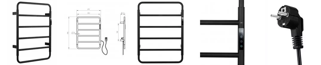 Полотенцесушитель электрический WONZON & WOGHAND WISMAR, Чёрный матовый (WW-AL201-MB) · Wonzon & Woghand, WW-AL201-MB