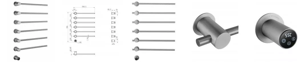 Полотенцесушитель электрический встраиваемый WONZON & WOGHAND BADEN, Брашированный никель (WW-AL366-BR) · Wonzon & Woghand, WW-AL366-BR