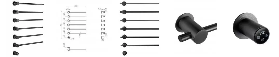 Полотенцесушитель электрический встраиваемый WONZON & WOGHAND BADEN, Тёмный графит (WW-AL366-GM) · Wonzon & Woghand, WW-AL366-GM