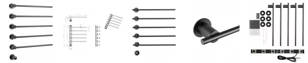 Полотенцесушитель электрический встраиваемый WONZON & WOGHAND DORTMUND, Темный графит (WW-A365-GM) · Wonzon & Woghand, WW-A365-GM