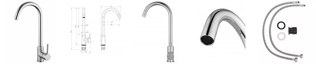 Смеситель для кухни WONZON & WOGHAND, Хром (WW-A21102-CR) · без серии, Wonzon & Woghand, WW-A21102-CR Смеситель для кухни WONZON & WOGHAND, Хром (WW-A21102-CR) · без серии, Wonzon & Woghand, WW-A21102-CR