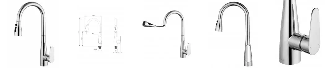 Смеситель для кухни с выдвижным изливом WONZON & WOGHAND, Хром (WW-121E201B-CR) · без серии, Wonzon & Woghand, WW-121E201B-CR Смеситель для кухни с выдвижным изливом WONZON & WOGHAND, Хром (WW-121E201B-CR) · без серии, Wonzon & Woghand, WW-121E201B-CR