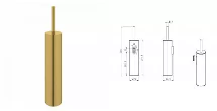 Туалетный ершик в комплекте WONZON & WOGHAND, Брашированное золото (WW-V4601-BG) · Wonzon & Woghand, WW-V4601-BG