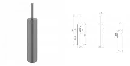 Туалетный ершик в комплекте WONZON & WOGHAND, Тёмный графит (WW-V4601-GM) · Wonzon & Woghand, WW-V4601-GM