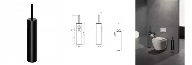 Туалетный ершик в комплекте WONZON & WOGHAND, Чёрный матовый (WW-V4601-MB) · Wonzon & Woghand, WW-V4601-MB