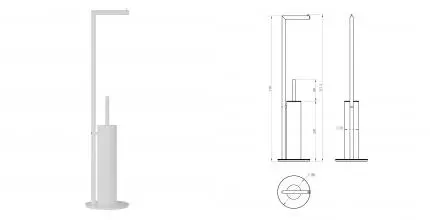 Туалетный ершик в комплекте с держателем туалетной бумаги WONZON & WOGHAND, Белый матовый (WW-V4602-MW) · Wonzon & Woghand, WW-V4602-MW