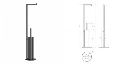Туалетный ершик в комплекте с держателем туалетной бумаги WONZON & WOGHAND, Тёмный графит (WW-V4602-GM) · Wonzon & Woghand, WW-V4602-GM