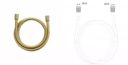 Шланг для душа в силиконовой оплётке 1000 мм WONZON & WOGHAND, Брашированное золото (WW-RG01-1000-BG) · без серии, Wonzon & Woghand, WW-RG01-1000-BG