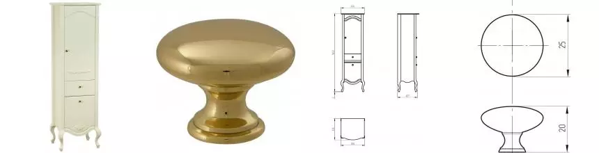 Шкаф из массива «Migliore» Impero 49 avorio/ручки золото правый Шкаф из массива «Migliore» Impero 49 avorio/ручки золото правый